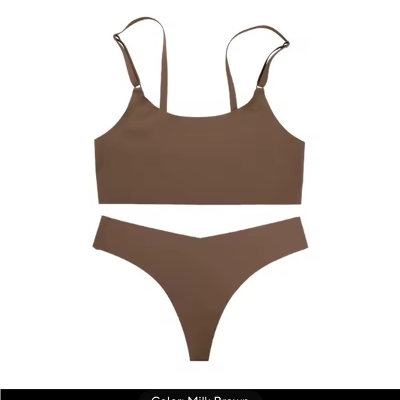 Other - Brown bra and underwear  Set with Smooth Material
